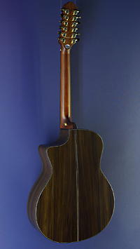 Crafter Gitarre Stage Serie, STG G-20CE 12 Pro, 12-saitige Akustikgitarre in Grand Auditorium Form, Fichte, Palisander, Cutaway, Pickup, R&uuml;ckansicht